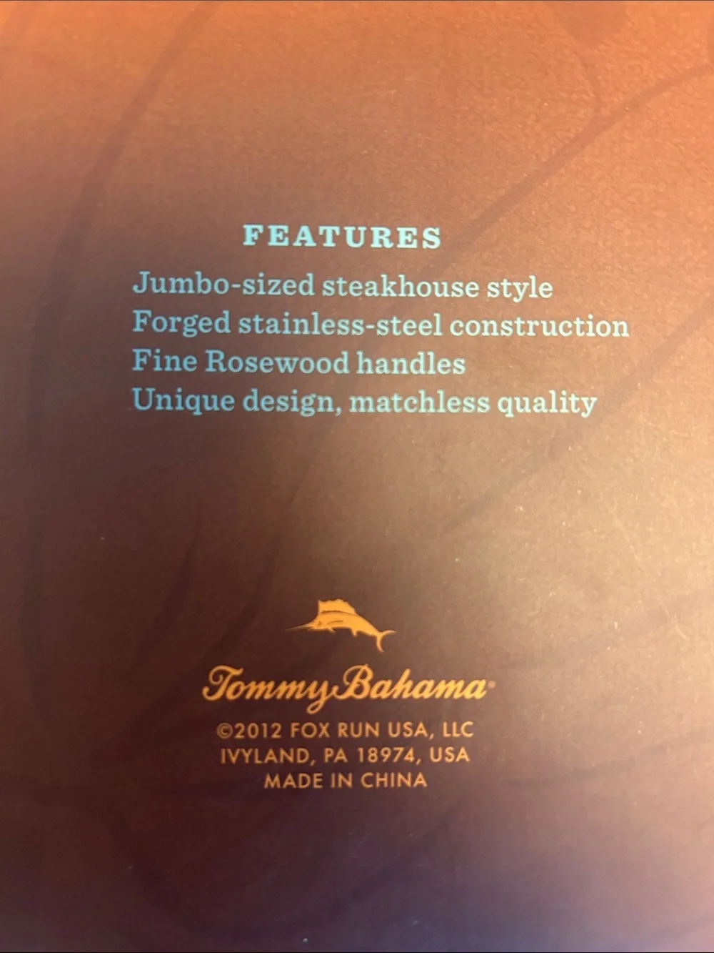 Tommy Bahama Monzo Wood Stainless Steel Knife Set (4)